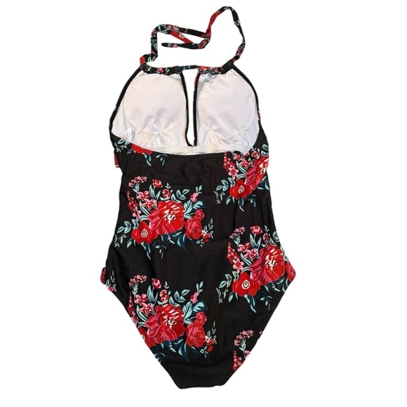 Smismivo Tummy Control Swimwear Halter One Piece Ruched Slimming Bathing Suit XL - Picture 6 of 14